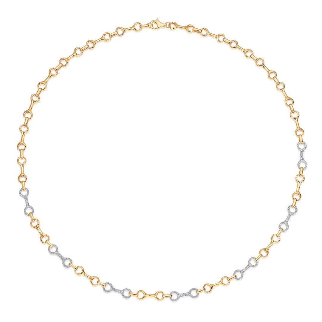 Collar en oro amarillo de 14 quilates y diamantes