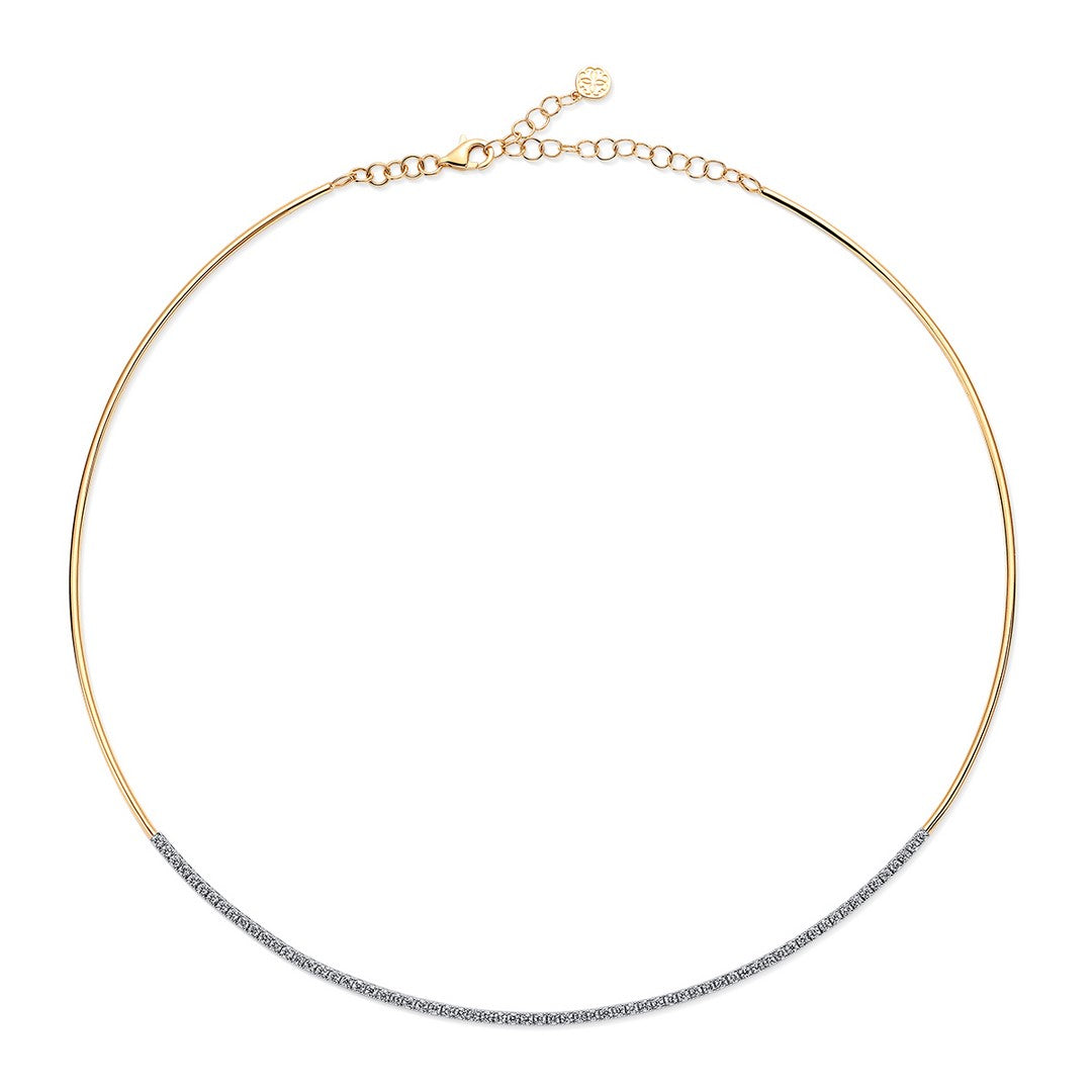 Choker with Diamonds on 14K Yellow Gold Necklaces