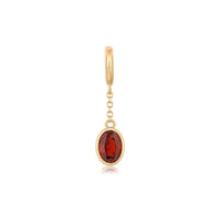 Citrine Oval Charm with 14K Yellow Gold