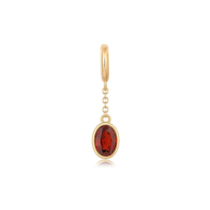 Citrine Oval Charm with 14K Yellow Gold
