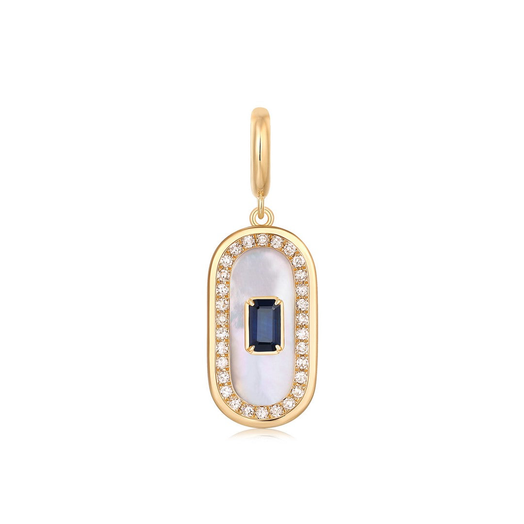 Mother of Pearl with Blue Sapphire Charm