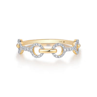 Gold ring with interlocking 14K yellow gold