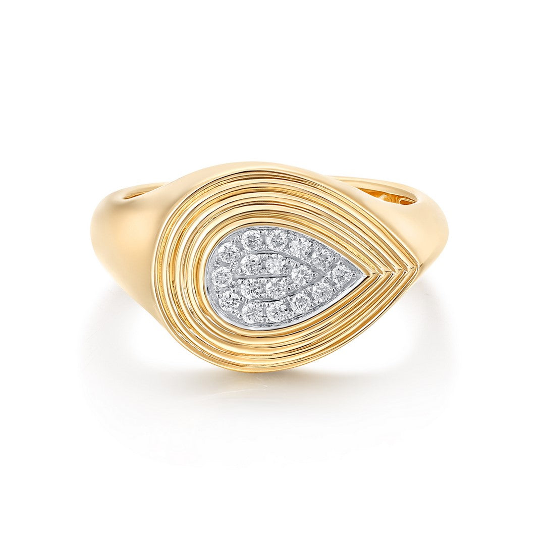 Yellow Gold with Diamond Pinky Ring