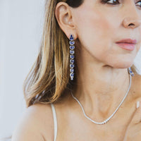 This pair of earrings are perfect for special occasions, this design gives the piece an elegant touch.  Marquise Kyanite & Diamond Long Vine Earrings