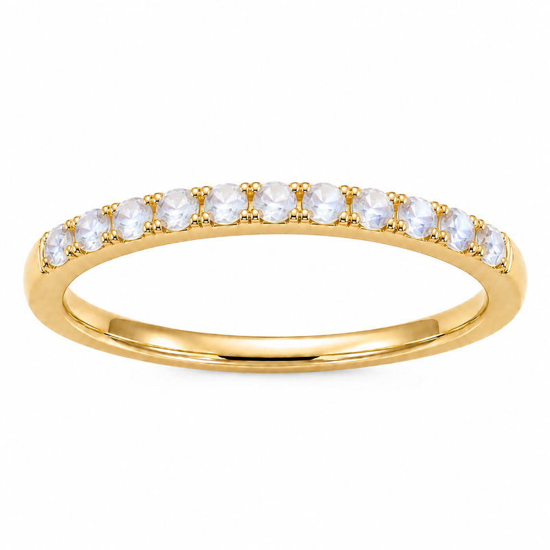 Moonstone Birthstone June 14K Yellow Gold Rings