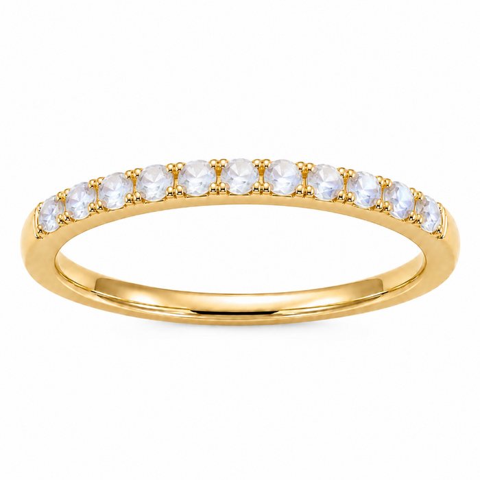 Moonstone Birthstone June 14K Yellow Gold Rings