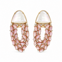 Mother of Pearl & Diamond Curtain Earrings