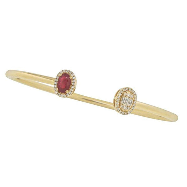 Oval Ruby Baguette Diamond Cuff, Fine jewelry, near me in San Diego, Bracelets with diamond, 14K Yellow Gold, diamond 18k gold, pandora charm custom-made gold jewelry, charm bracelet for girl, bracelet for women, gold cuff, jewelry store near me, pearls, rubi, sapphire, emerald, New York, Misisipi, California, Florida, Georgia, Tijuana, Hermosillo, Monterrey, Connecticut, Texas, Maryland, Alabama, Adriana Fine Jewelry Online Shop, Buy Bracelets, gemstones, permanent jewelry in San Diego