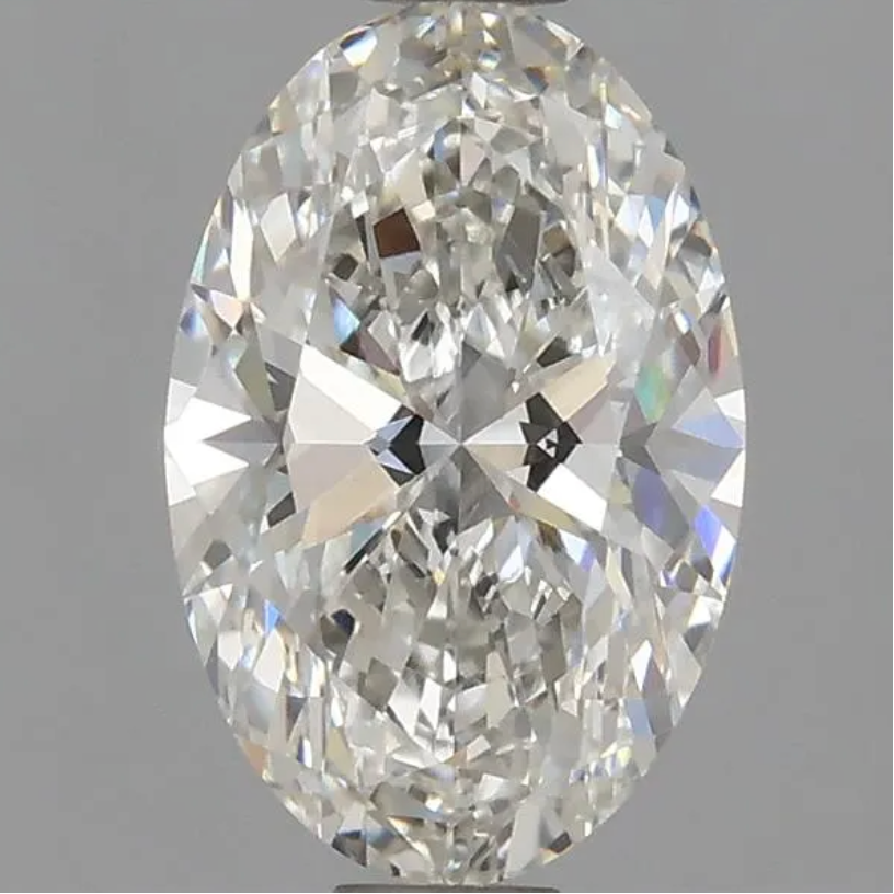 An oval-cut diamond 