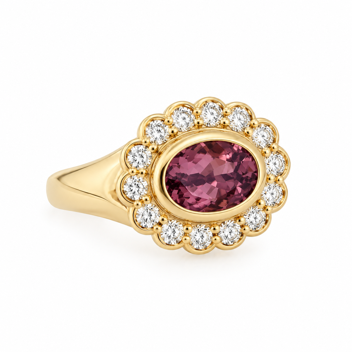 Tourmaline & Diamond 14K Yellow Gold Pinky Ring
