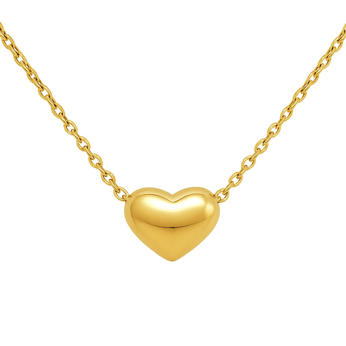 Small Heart Pendant on 14K Yellow Gold Necklace