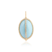 14K Yellow Gold Turquoise Charm