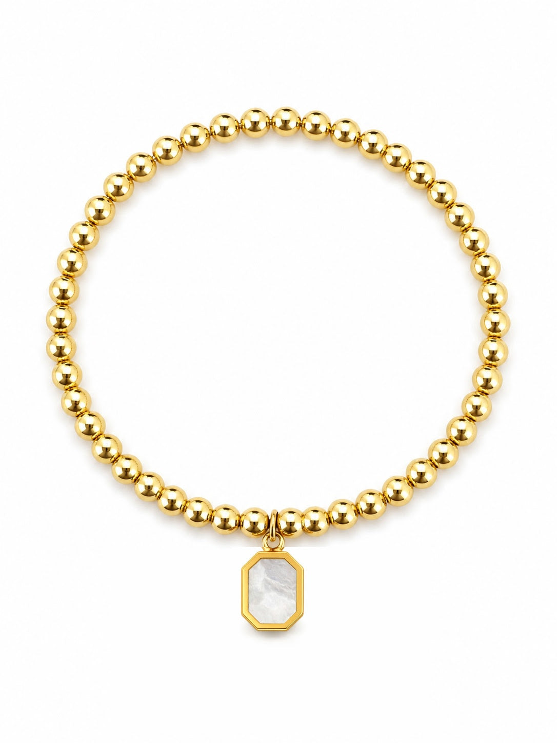 Brazalete con cuentas de oro amarillo con diamante 
