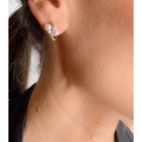Pearl & Spiral 14K Yellow Gold Earrings