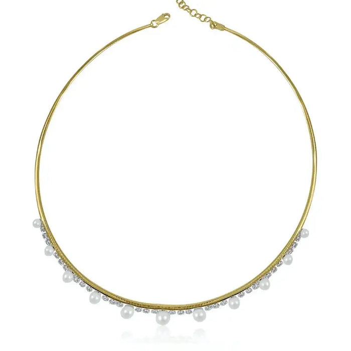 Pearls Choker on 14K Yellow Gold Necklaces