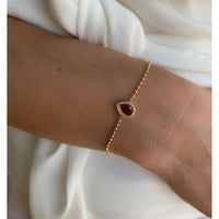 Ruby & Diamond Drop with Pellet Chain Bracelets.