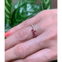Ruby & Diamond Wrap with 14K Yellow Gold Rings