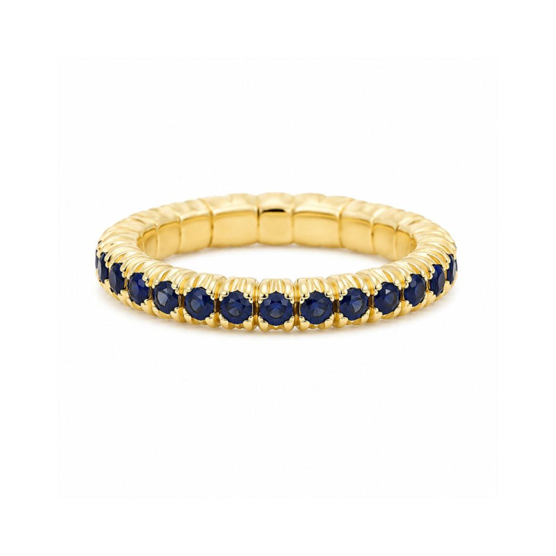Sapphire Band on 18K Yellow Gold Rings