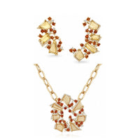Set Citrine & Diamonds Necklace & Earrings