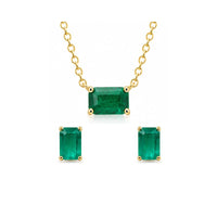 Set Emerald Necklace & Earrings