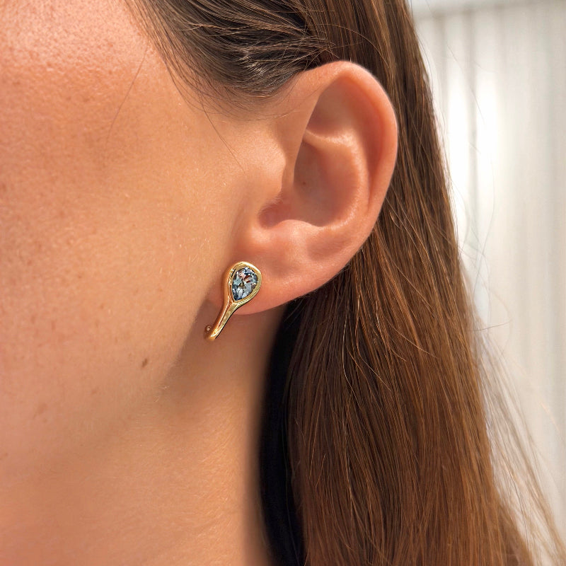 Sky Blue Topaz Drop on 14K Yellow Gold Earrings