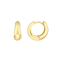 Small Puff Hoop 10K Yellow Gold Earrings.  10K Yellow Gold weight: 2.60 g Gold Hinge Clasp