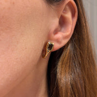 Smokey Quartz with 14K Yellow Gold Earrings