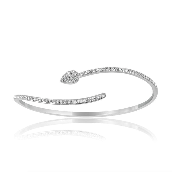Snake Diamond & White Gold Bangle.  14K White Gold weight: 4.99 grams 83 Diamond: 0.51 ct
