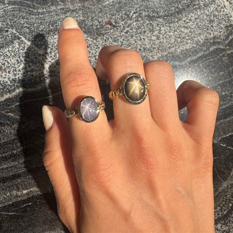 Star Gaze Black Sapphire Rings