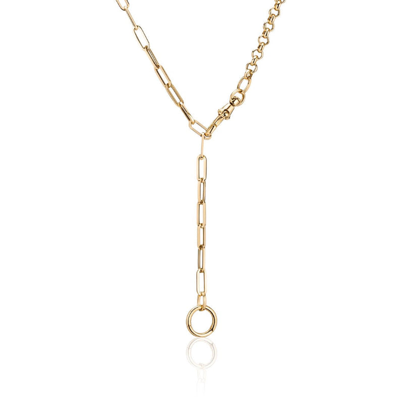 Collar de cadena para charms con eslabones de clip giratorio