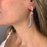 Tanzanite Round  & Diamond Cascade Earrings