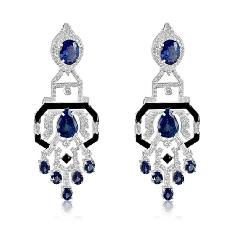 Tanzanite Diamond Art Deco Earring