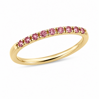 Tourmaline Birthstone October 14K Yellow Gold Rings