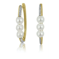Hoops with Pearls & Diamonds Earrings