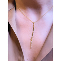 14K Yellow Gold Pressed Rectangle with Diamond Lariat Necklaces for every occasion.