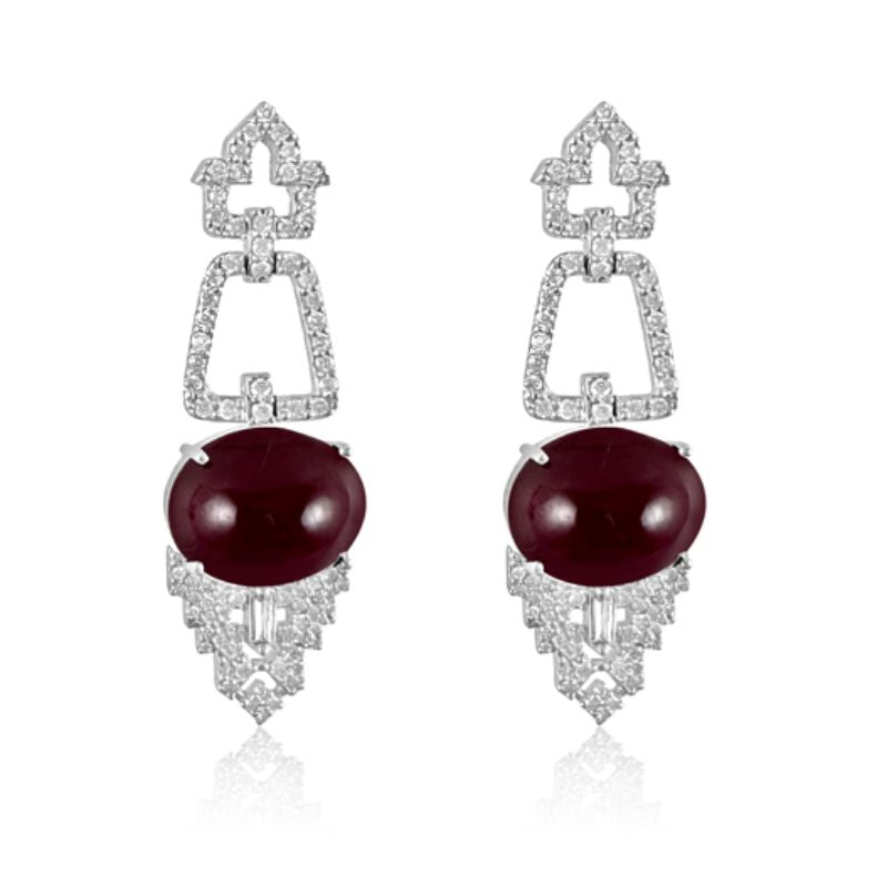 Ruby & Emerald Cabochon Drop Earrings – KennethJayLane.com