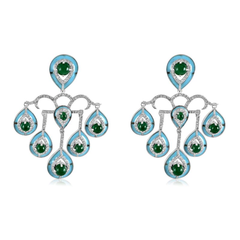 Emerald Diamond Chandelier Earrings Adriana Fine Jewelry