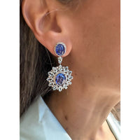 Aquamarine Cut & Tanzanite Earrings