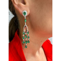 Tourmaline with Emerald Drops Earrings