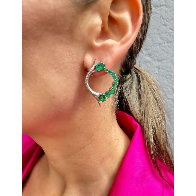 Pendientes de esmeralda y diamantes
