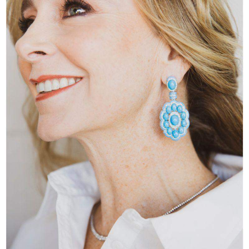 Sleeping Beauty Turquoise Circle Earrings