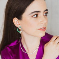 Pendientes de esmeralda y diamantes