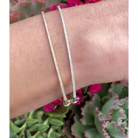 14K White Gold & Diamond Single Bangle Bracelet