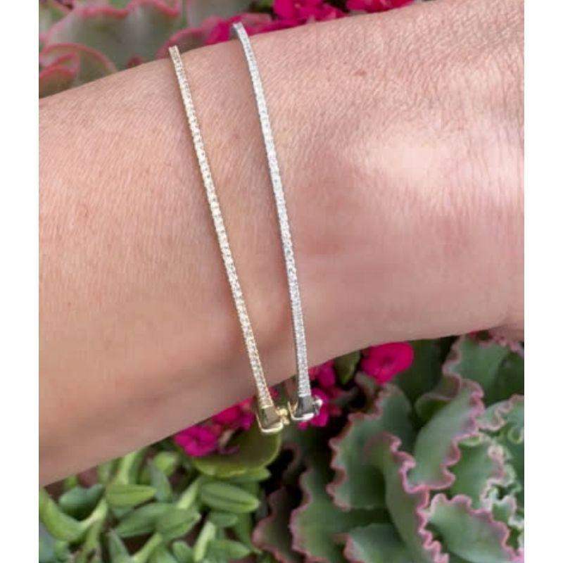 14K White Gold & Diamond Single Bangle Bracelet