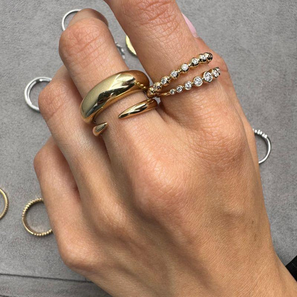 14K Yellow Gold & Diamond Bezel Rings