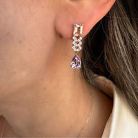 Pink Morganite & Diamond Vine Necklace & Earrings Set