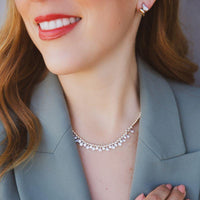 Collar de oro amarillo 14K con diamantes engaste en bisel
