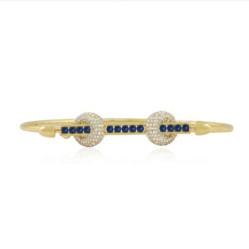 Sapphire Arrow with Diamond on 14K Yellow Gold Bracelet – Adriana