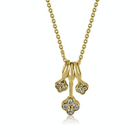 Brazalete con cuentas de oro amarillo con diamante 