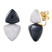 Set Black Onyx & Diamonds Earrings & Ring